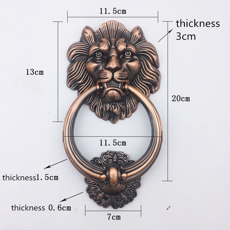 Furniture Hardware Knobs - Antique Bronze Lion Head Handle Door