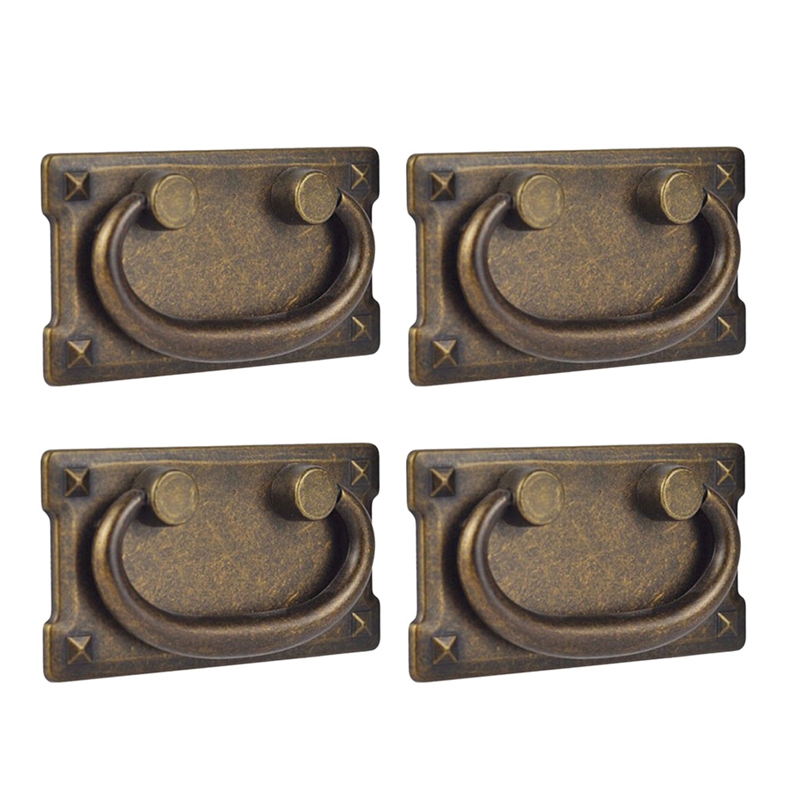 Furniture Hardware Supplies - 4Pcs Vintage Antique Bronze Drawer Ring