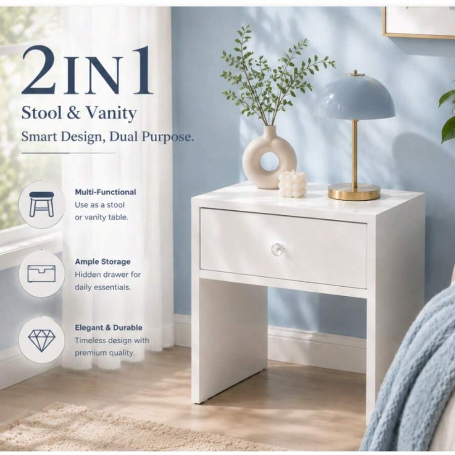 2-In-1 Storage Stool & Nightst - Furniture Hardware Restoration 评论和价格