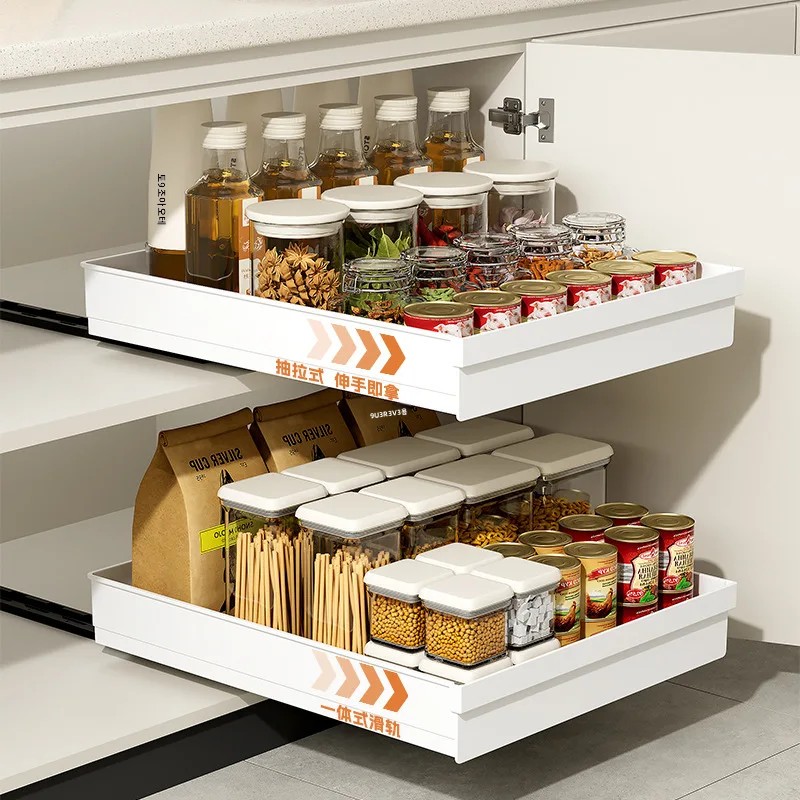 1-2Pcs Kitchen Storage Rack wi - Drawer Slide Pair 评论和价格
