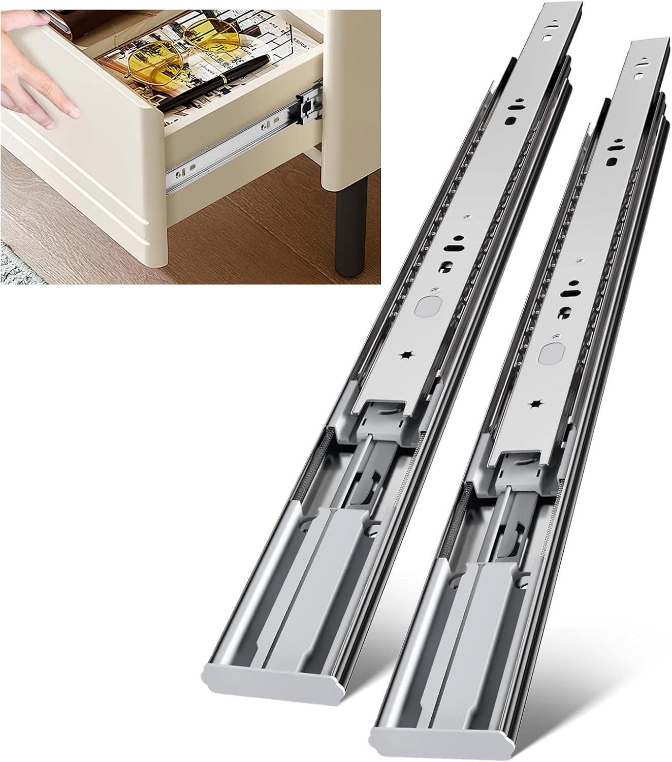 22 Inch Side Mount Soft Close  - Drawer Slide Pair 评论和价格