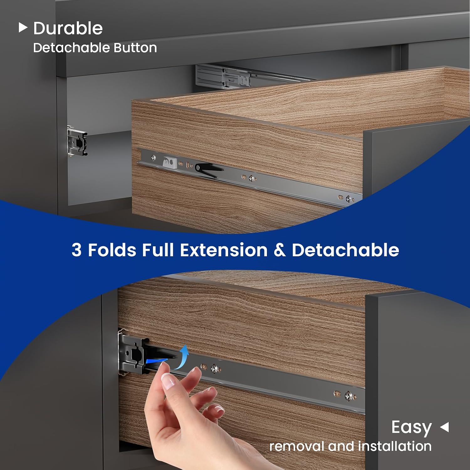 22 Inch Side Mount Soft Close  - Drawer Slide Pair 评论和价格