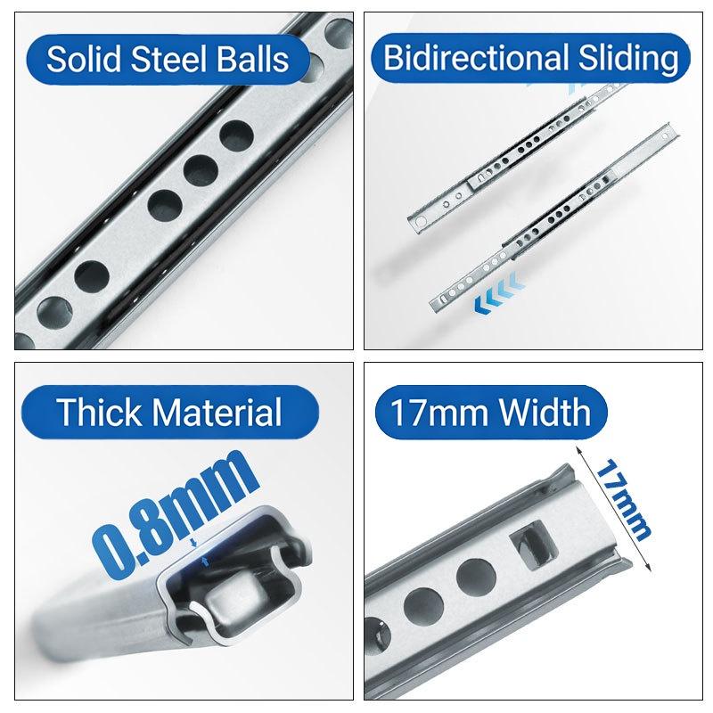 2Set Smooth Glide Bearing Draw - Drawer Slide Pair 评论和价格