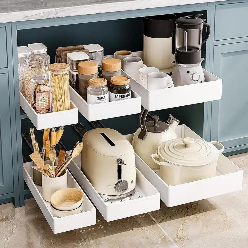 1-2pcs Kitchen Organizer Pull  - Drawer Slide Pair 评论和价格