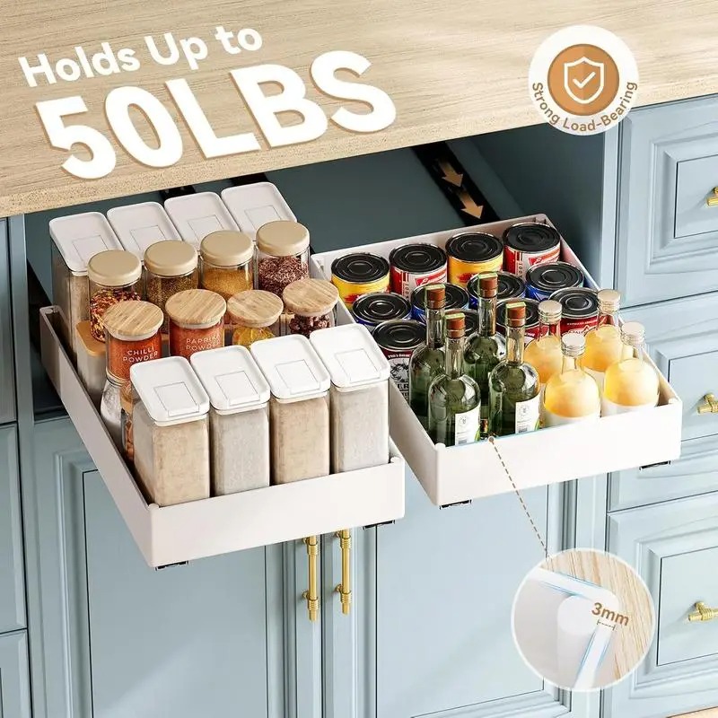 1-2pcs Kitchen Organizer Pull  - Drawer Slide Pair 评论和价格