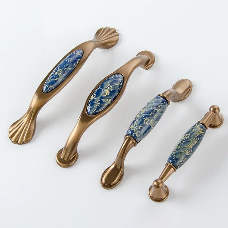Modern Vintage Blue Wave Ceram - Furniture Hardware Knobs 评论和价格
