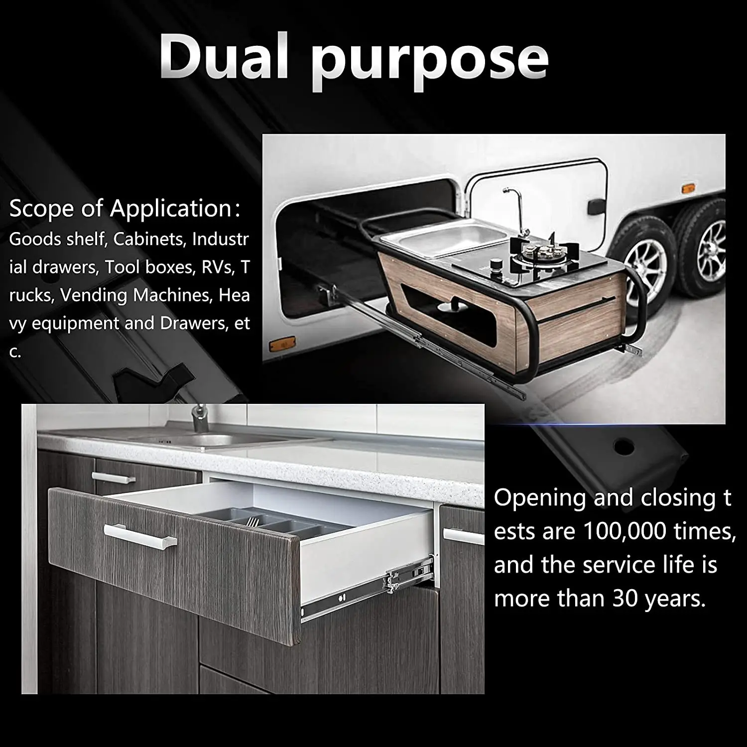 170 Lbs 1 Pair With Lock Heavy - Drawer Slide Pair 评论和价格